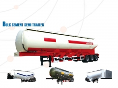 Cimento a granel Trailer com preço razoável, pó tanque Semireboque, tanque de cimento caminhão reboque Online